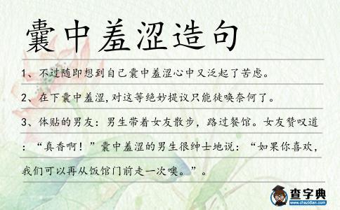 囊中羞涩的意思，囊中羞涩的意思和造句和近反义词？